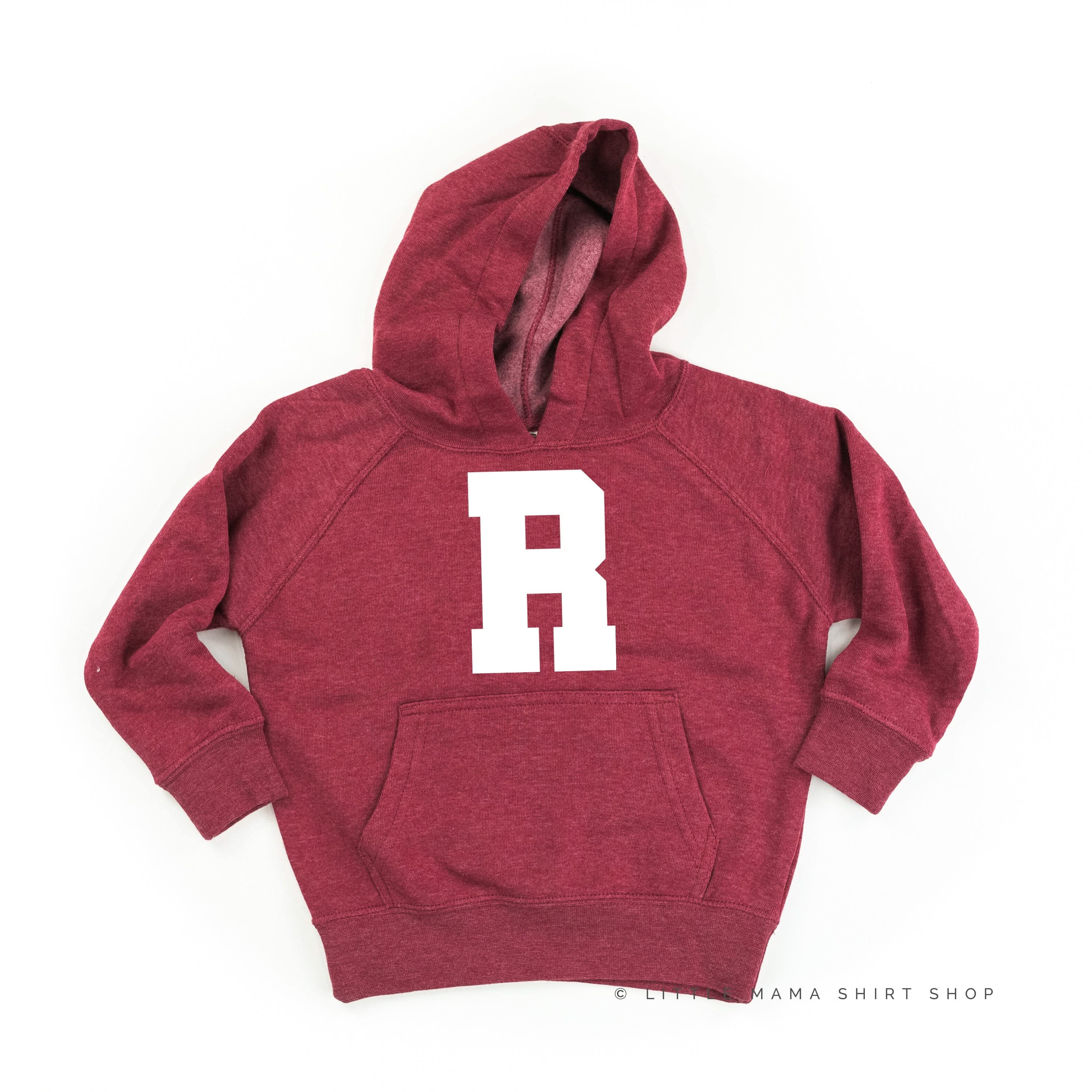 VARSITY INITIALS - Child Hoodie Little Mama Shirt Shop LLC