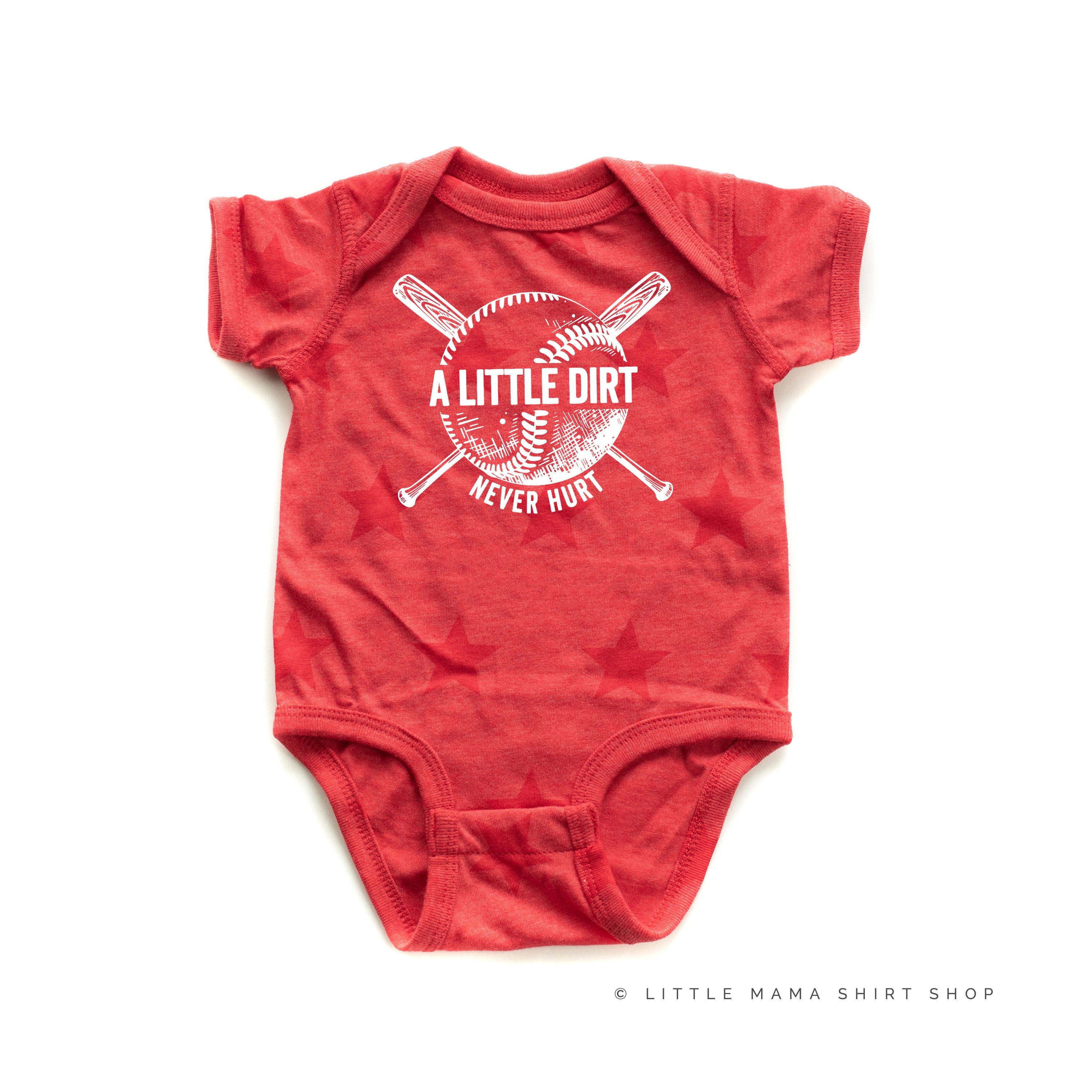Baseball - A Little Dirt Never Hurt - Short Sleeve Child STAR Shirt Little Mama Shirt Shop