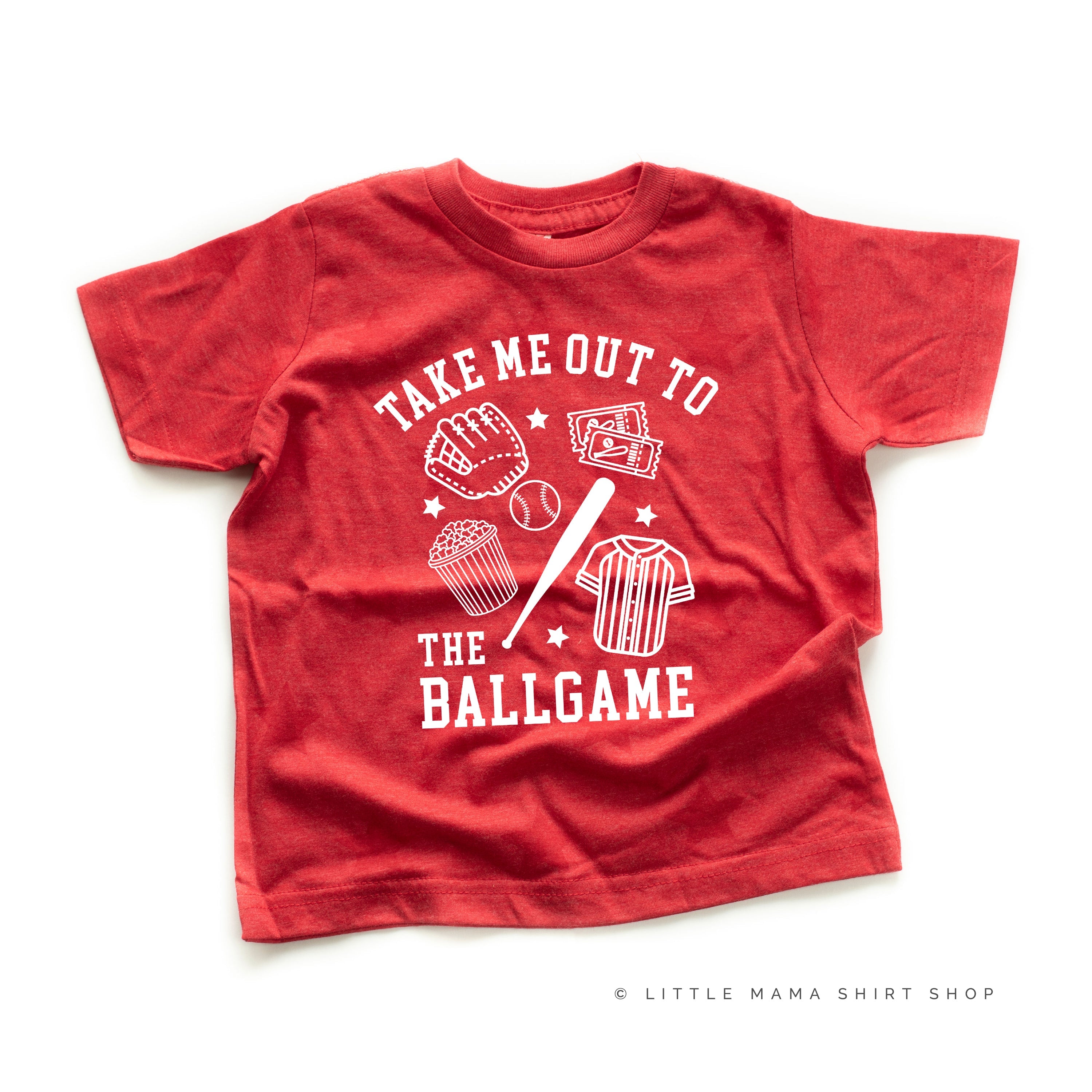 Take Me Out to the Ballgame - Short Sleeve Child STAR Shirt Little Mama Shirt Shop
