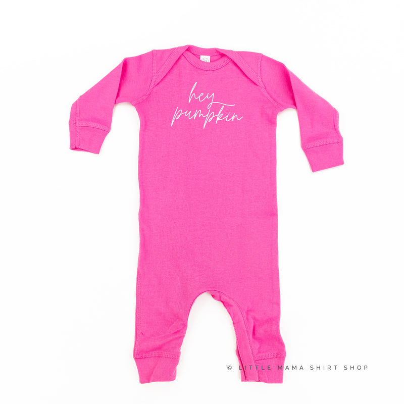 Hey Pumpkin - Cursive - One Piece Baby Sleeper