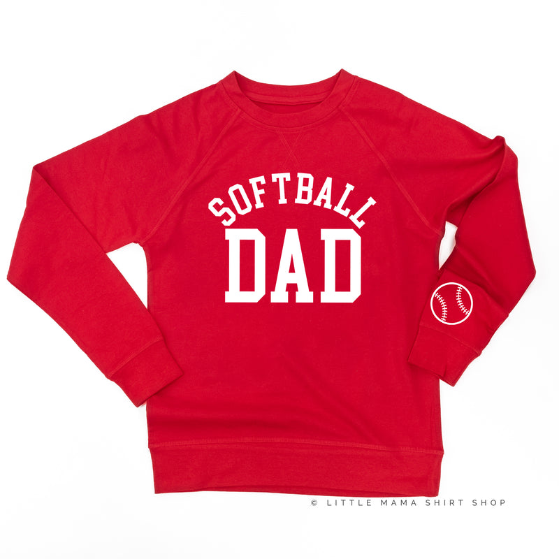 Softball Dad - Baseball Detail on Sleeve - Lightweight Pullover Sweater