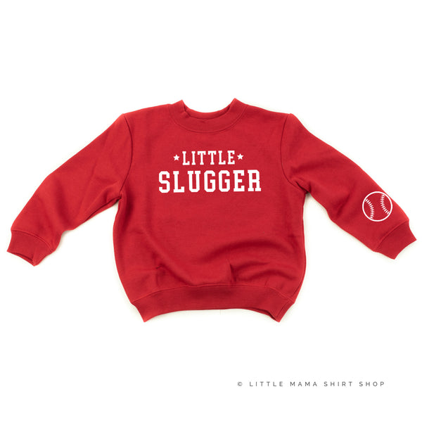 Little Slugger - Baseball Detail on Sleeve - Child Sweater