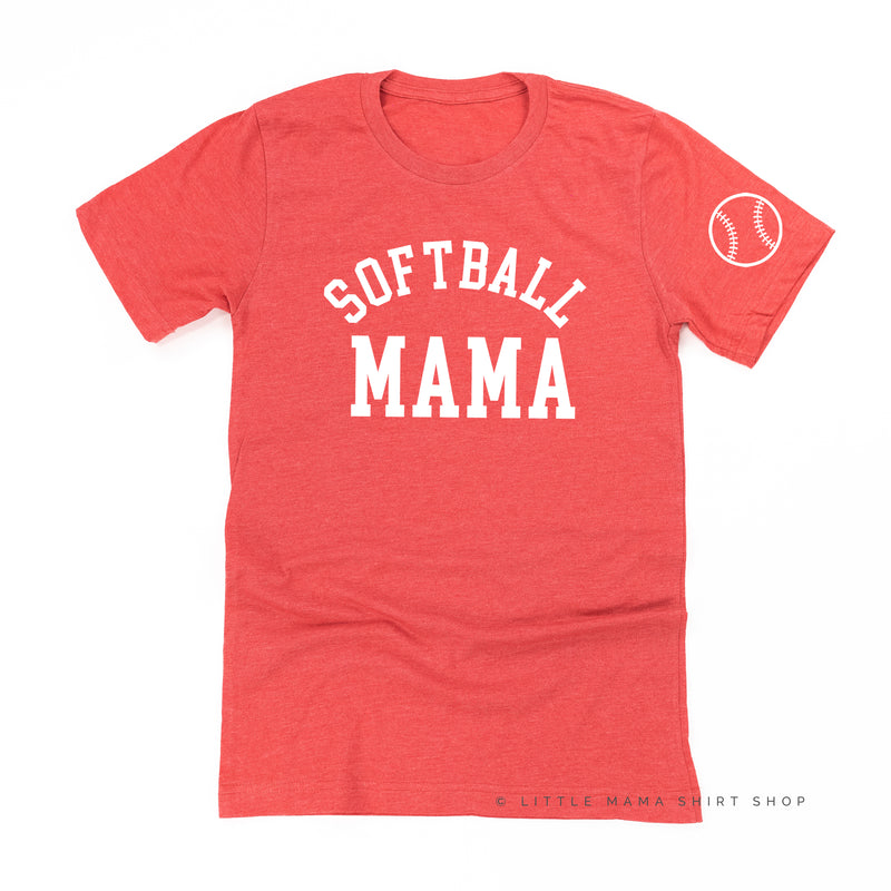 Softball Mama - Baseball Detail on Sleeve - Unisex Tee
