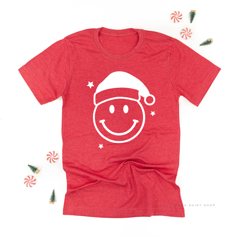 Santa Hat - Smiley Face - Unisex Tee