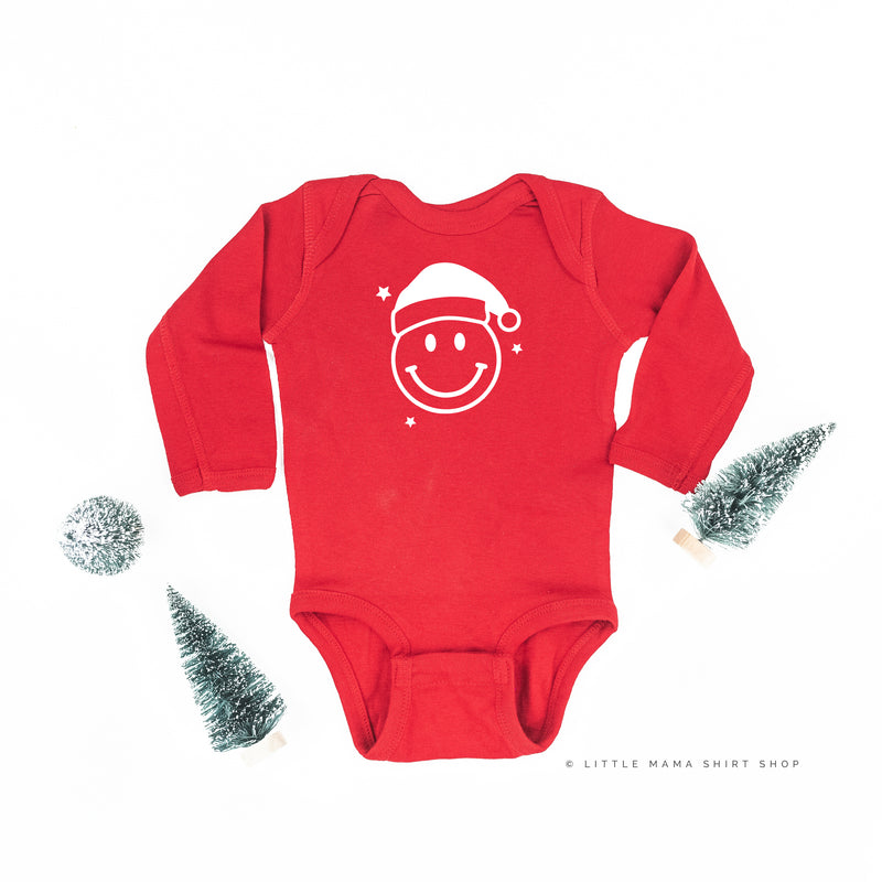 Santa Hat - Smiley Face - Child LONG SLEEVE Tee