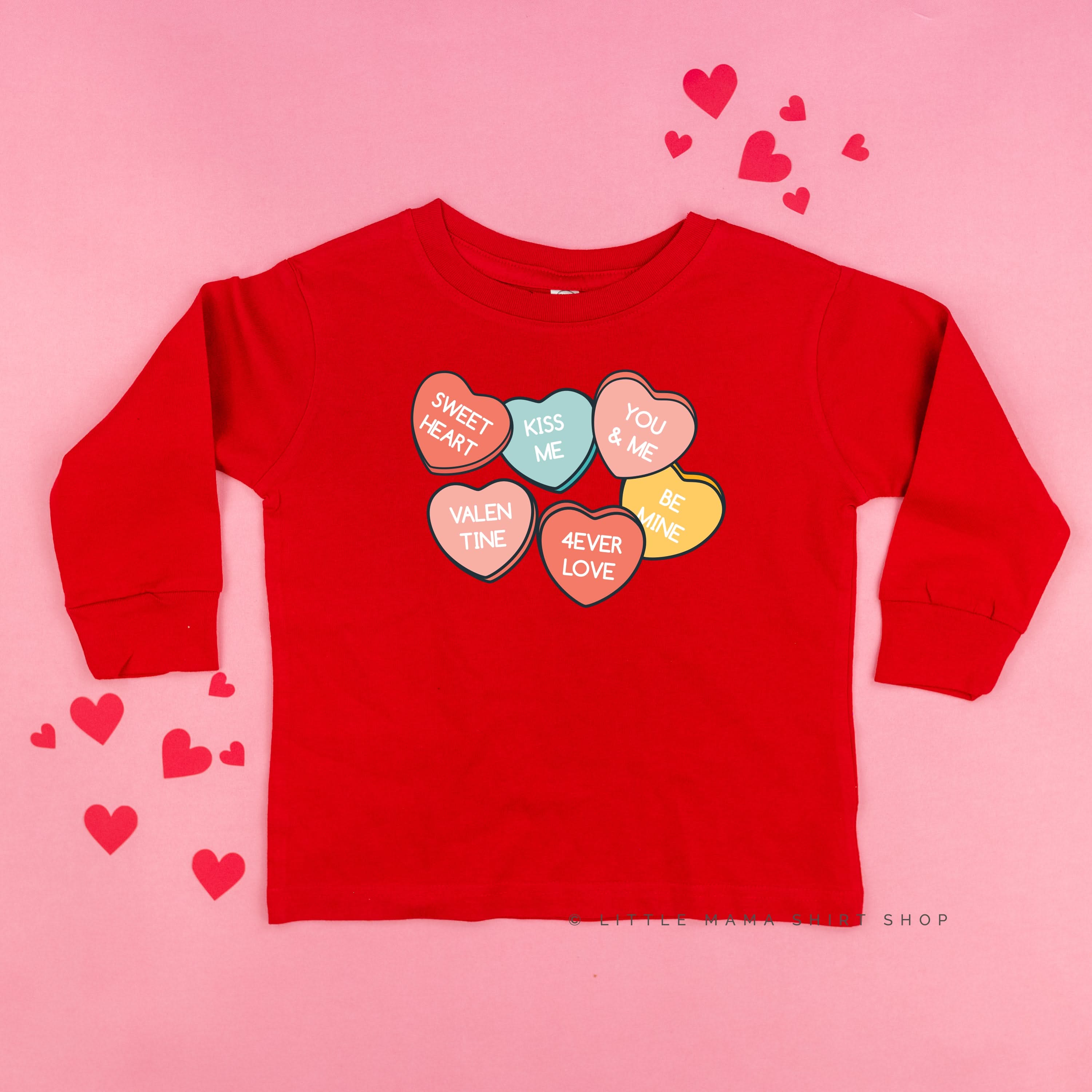 Conversation Hearts - Child LONG SLEEVE Tee Little Mama Shirt Shop