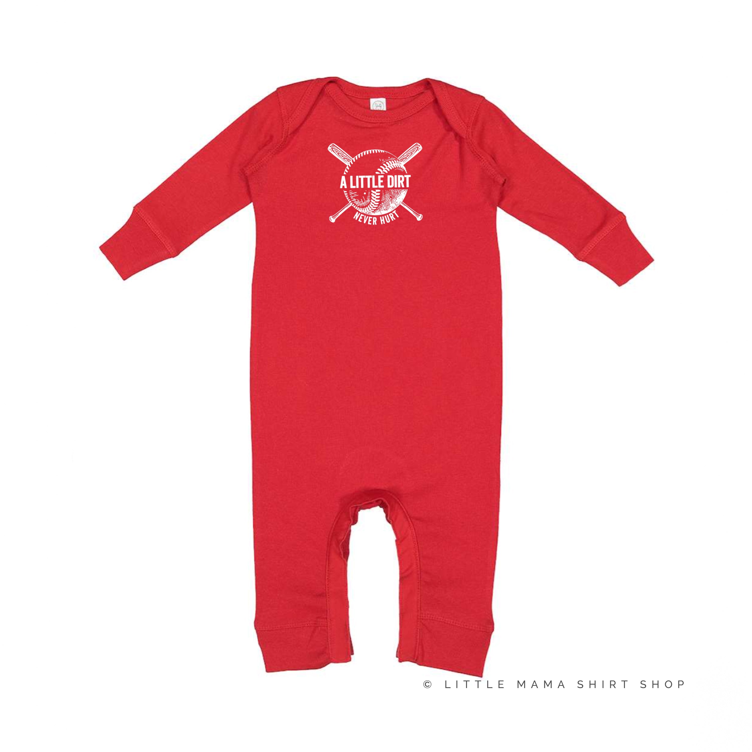 Baseball - A Little Dirt Never Hurt  - Baby Sleeper Little Mama Shirt Shop