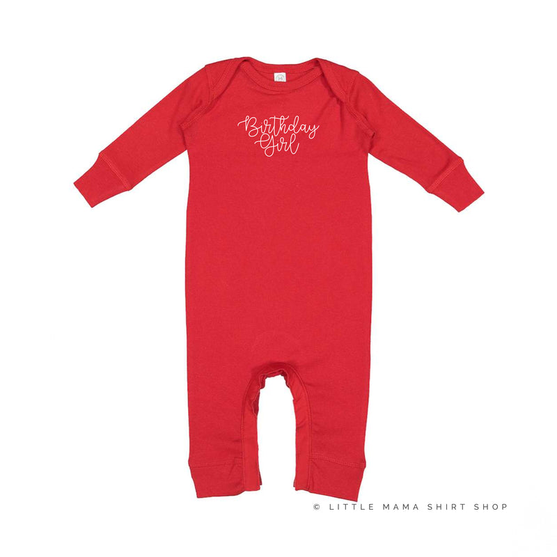 BIRTHDAY GIRL - NEW CURSIVE - One Piece Infant Sleeper