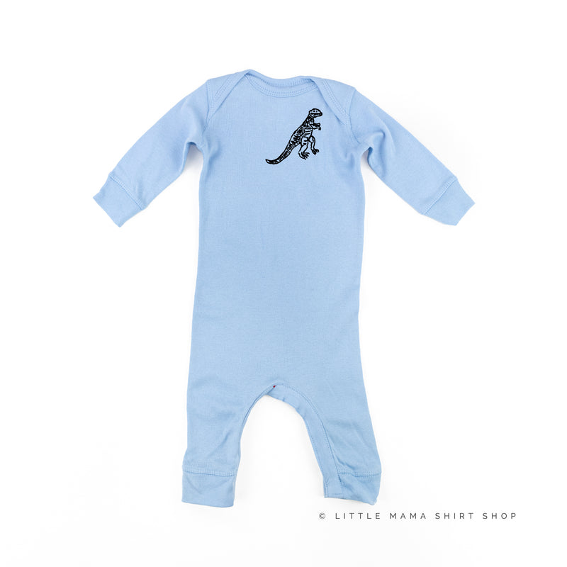 Pocket T-Rex - Hand Drawn - One Piece Baby Sleeper