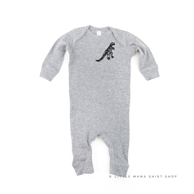 Pocket T-Rex - Hand Drawn - One Piece Baby Sleeper