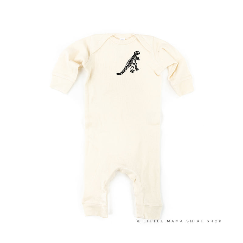 Pocket T-Rex - Hand Drawn - One Piece Baby Sleeper