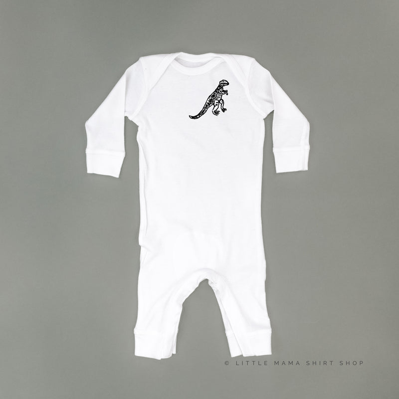 Pocket T-Rex - Hand Drawn - One Piece Baby Sleeper