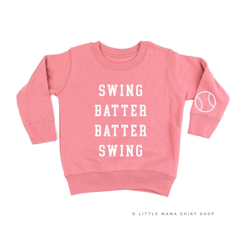 Swing Batter Batter Swing - Baseball Detail on Sleeve - Child Sweater