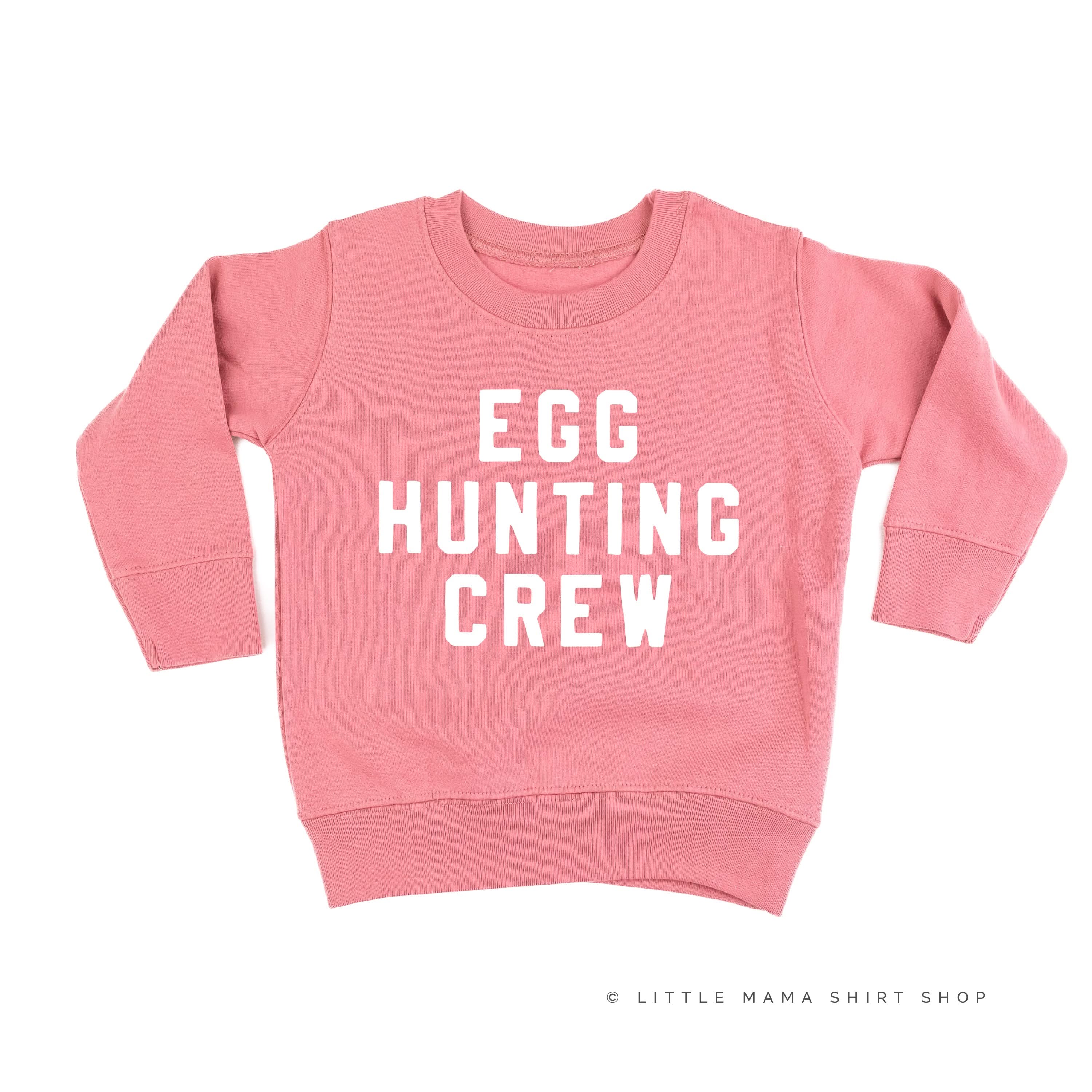 Block Font - Egg Hunting Crew - Child Sweater Little Mama Shirt Shop