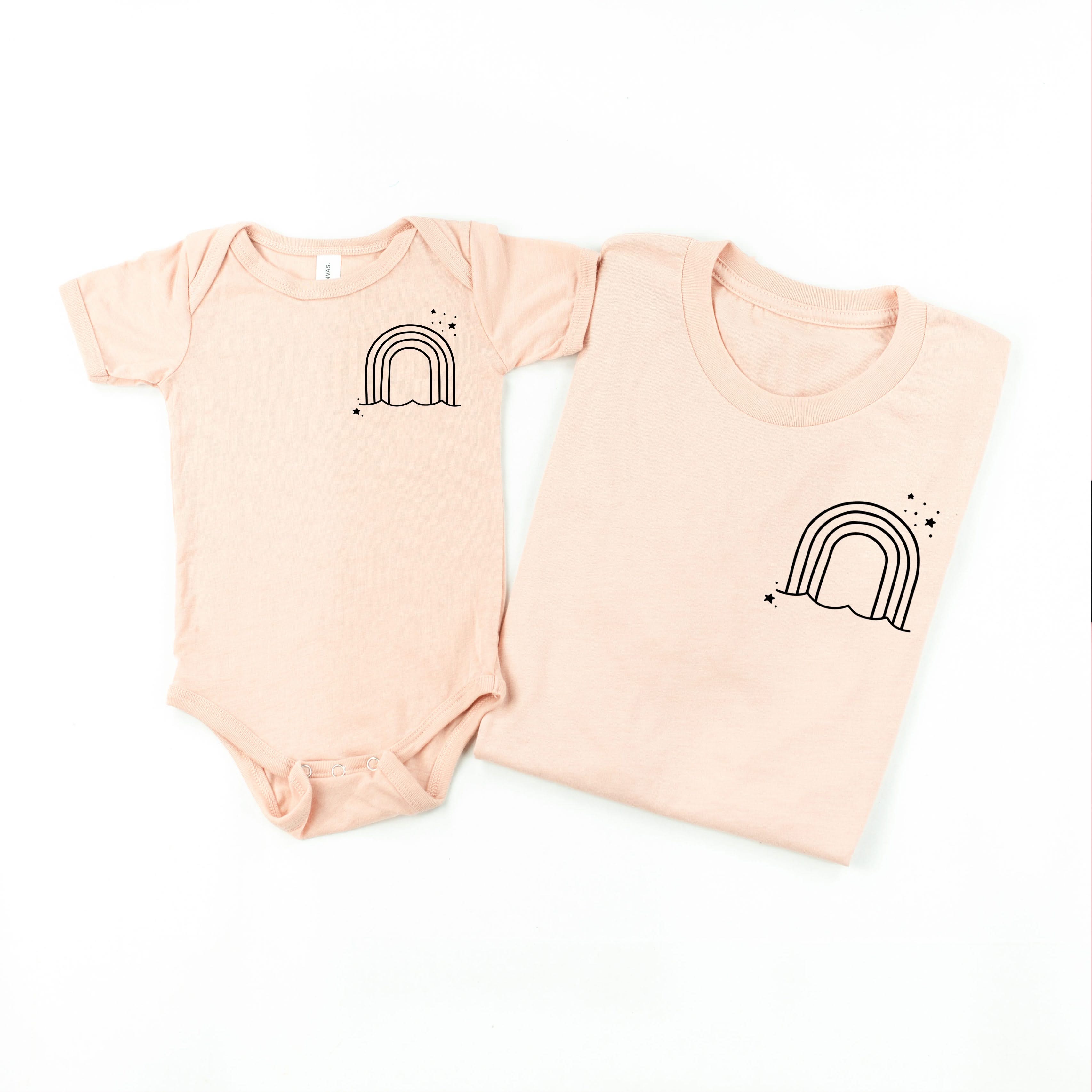 RAINBOW POCKET - THESE ARE THE GOOD OLD DAYS - Set of 2 Matching Shirts Little Mama Shirt Shop