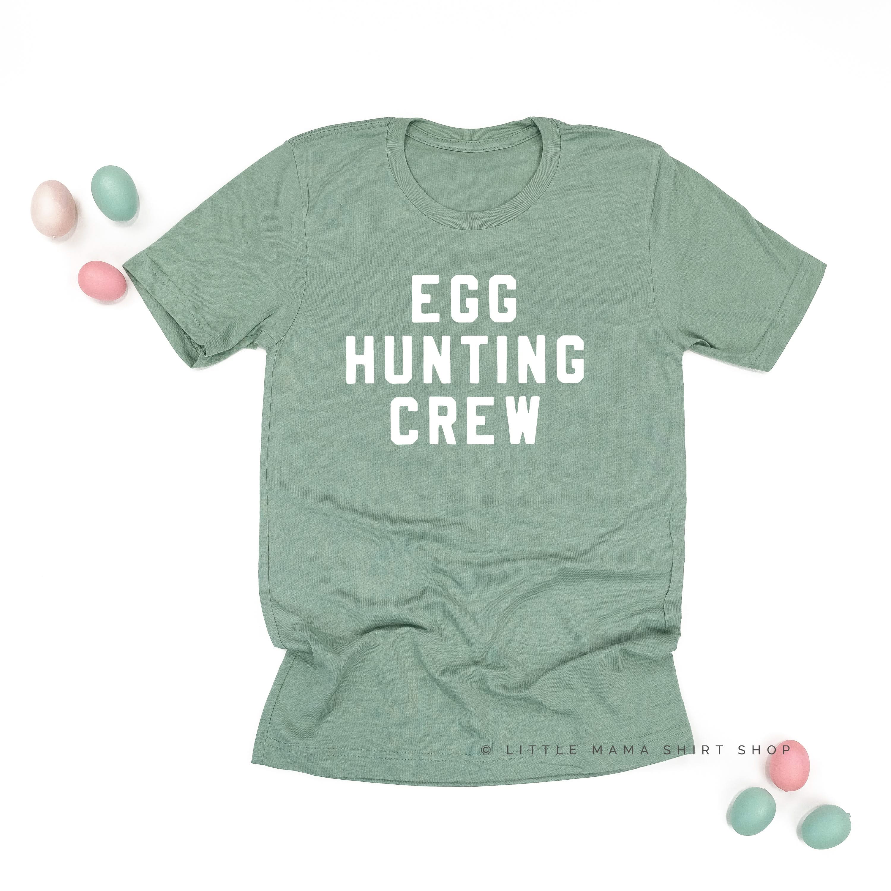 Block Font - Egg Hunting Crew - Unisex Tee Little Mama Shirt Shop