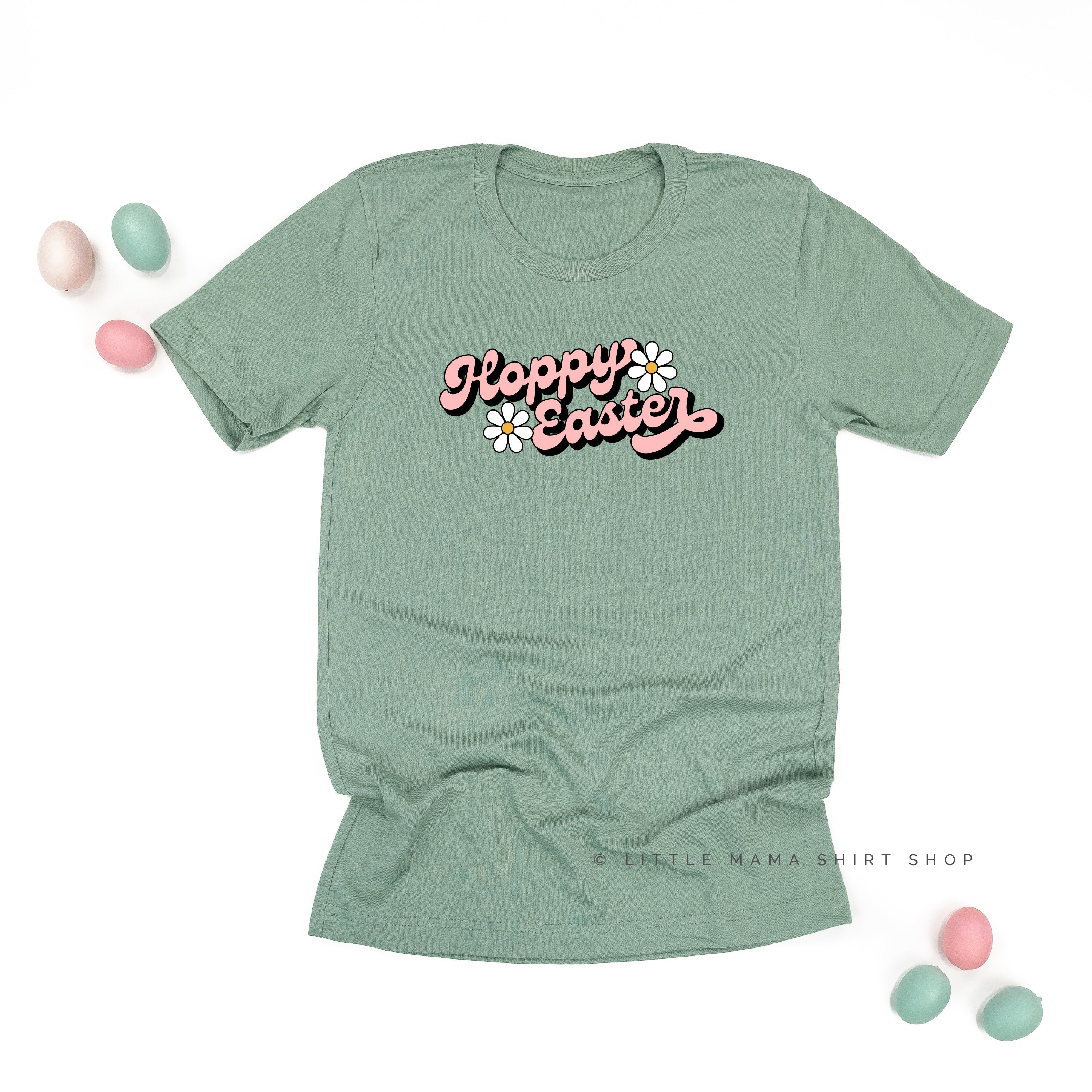 Hoppy Easter - Daisies - Unisex Tee Little Mama Shirt Shop