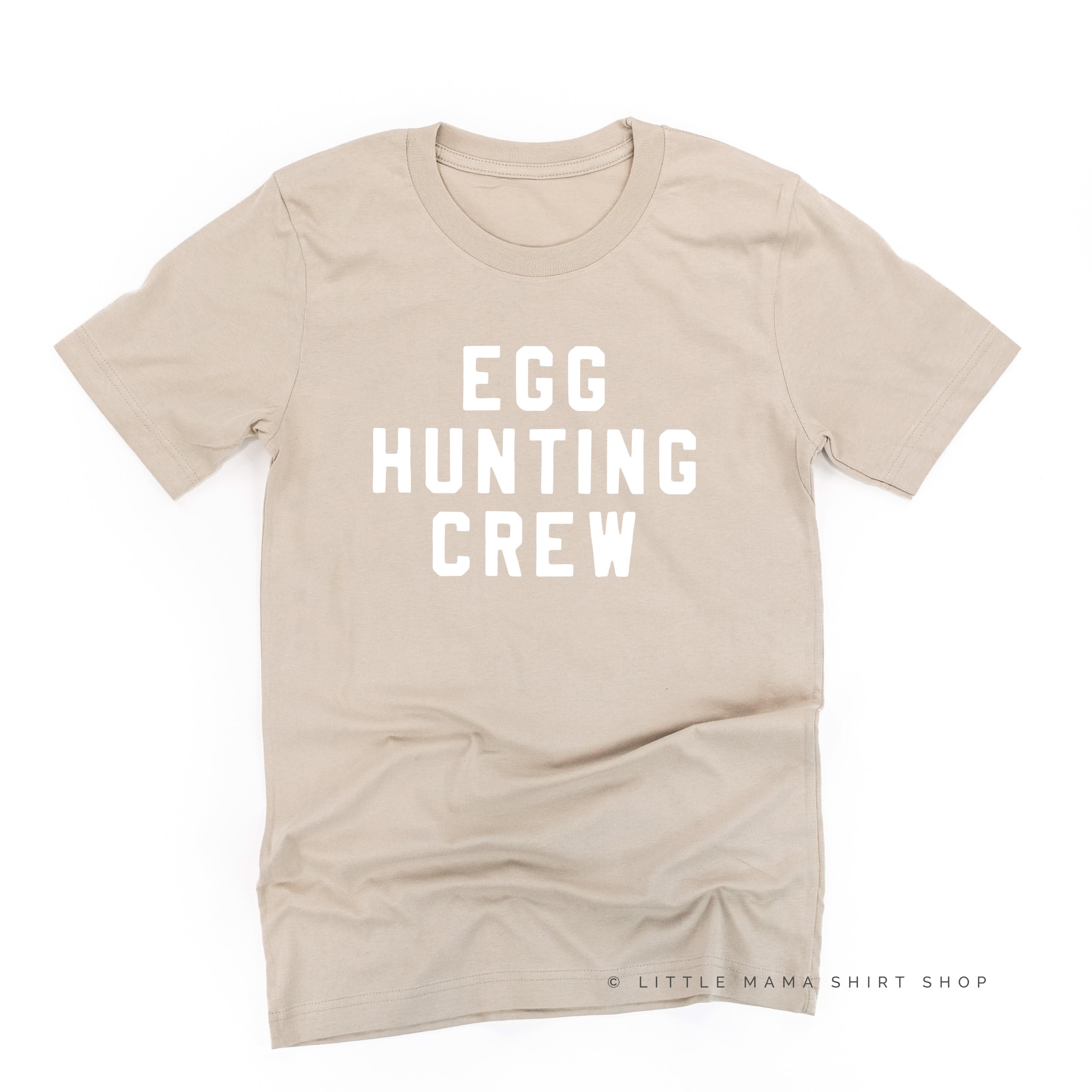 Block Font - Egg Hunting Crew - Unisex Tee Little Mama Shirt Shop