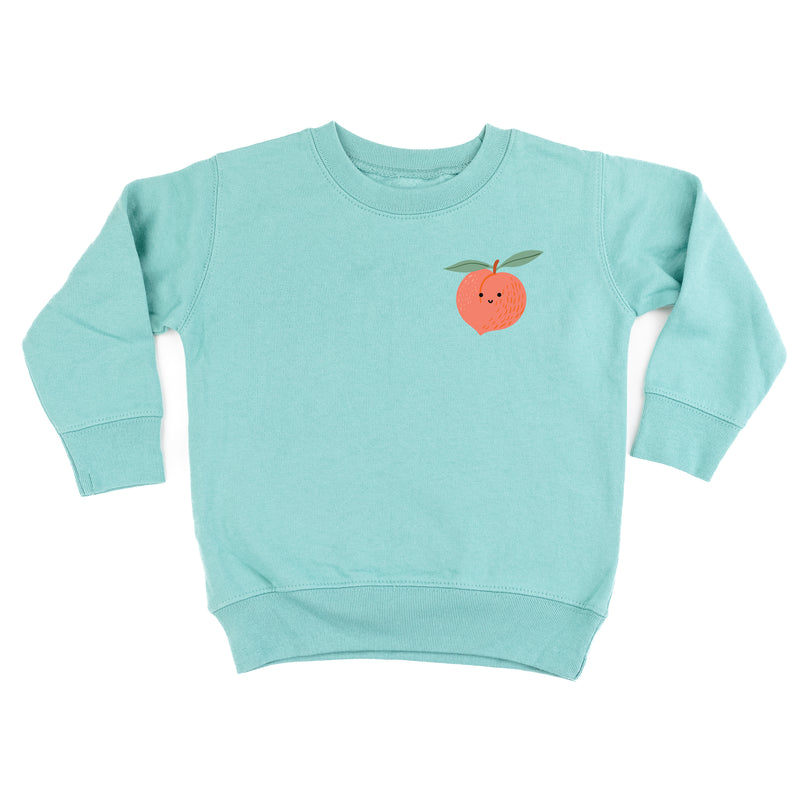 Pocket Fruit (Front) w/ Group of Smiley Fruit (Back) - Child Sweater