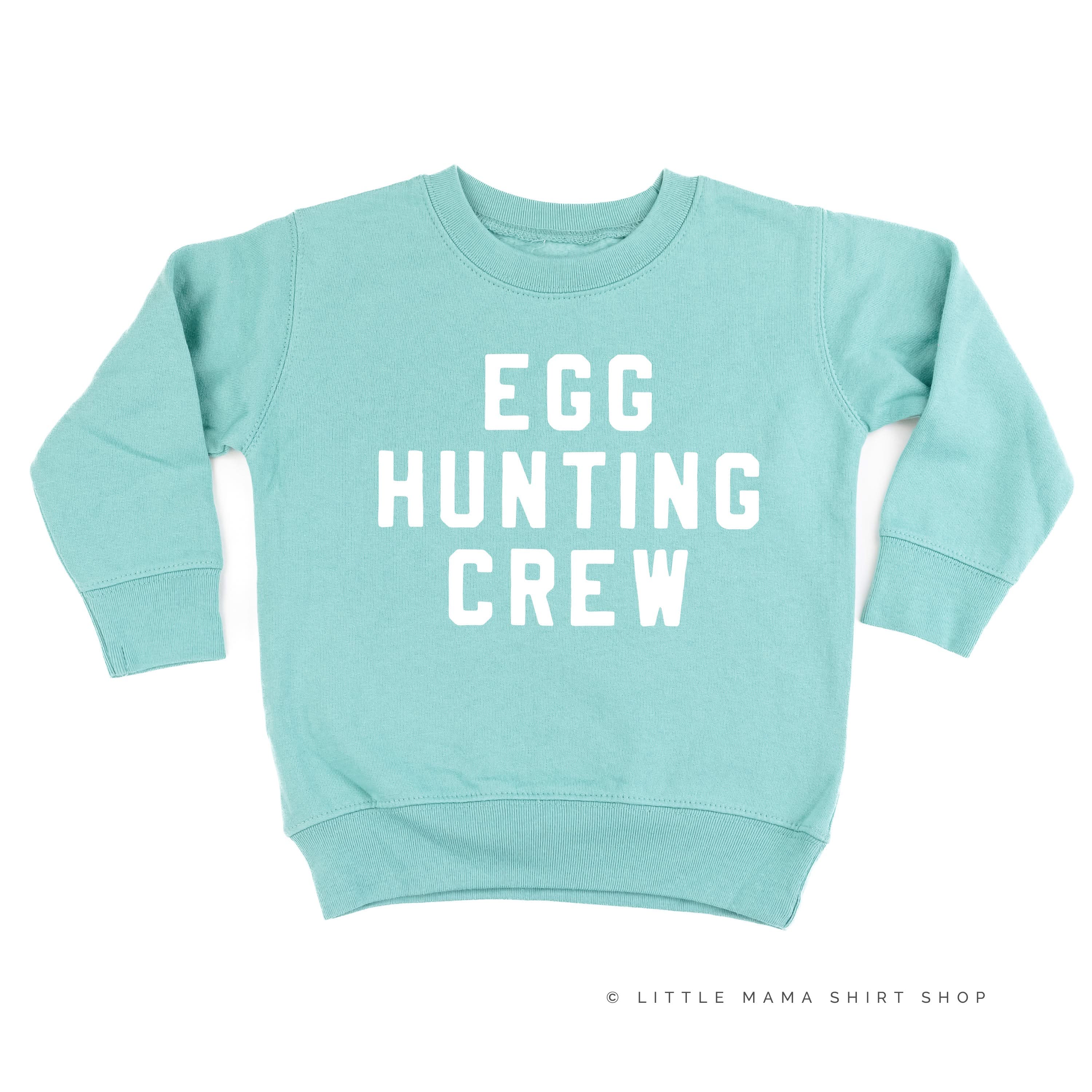 Block Font - Egg Hunting Crew - Child Sweater Little Mama Shirt Shop