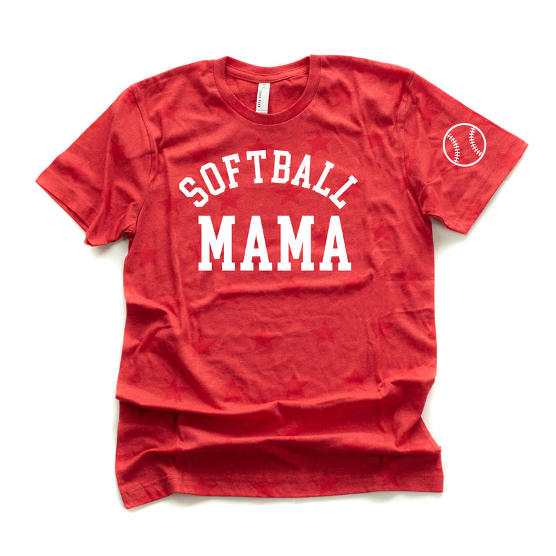 Softball Mama - Baseball Detail on Sleeve - Unisex STAR Tee