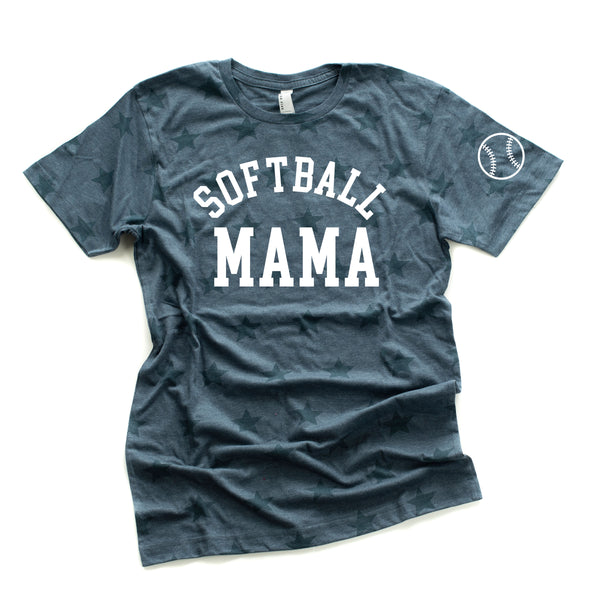 Softball Mama - Baseball Detail on Sleeve - Unisex STAR Tee