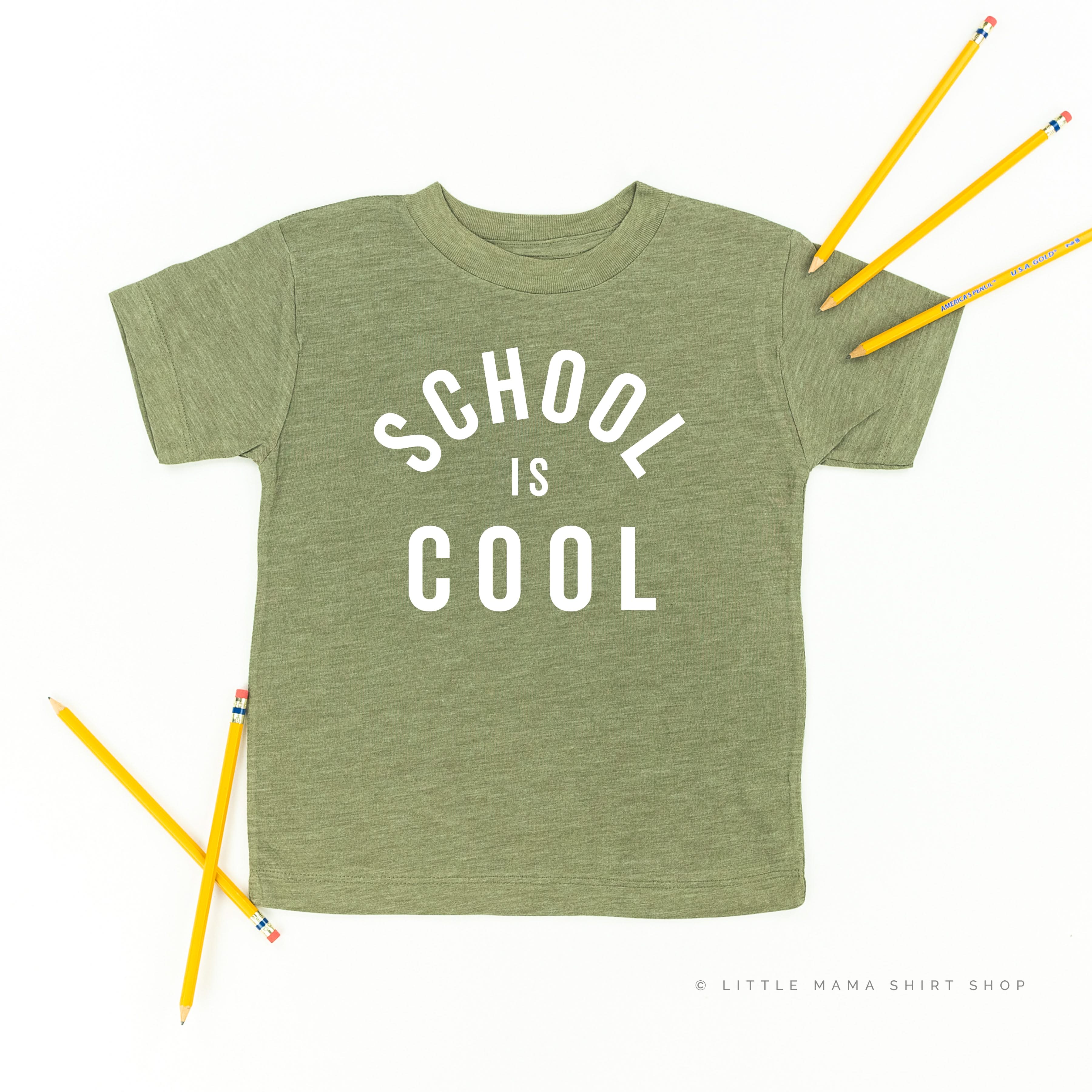 School is Cool - Short Sleeve Child Shirt Little Mama Shirt Shop
