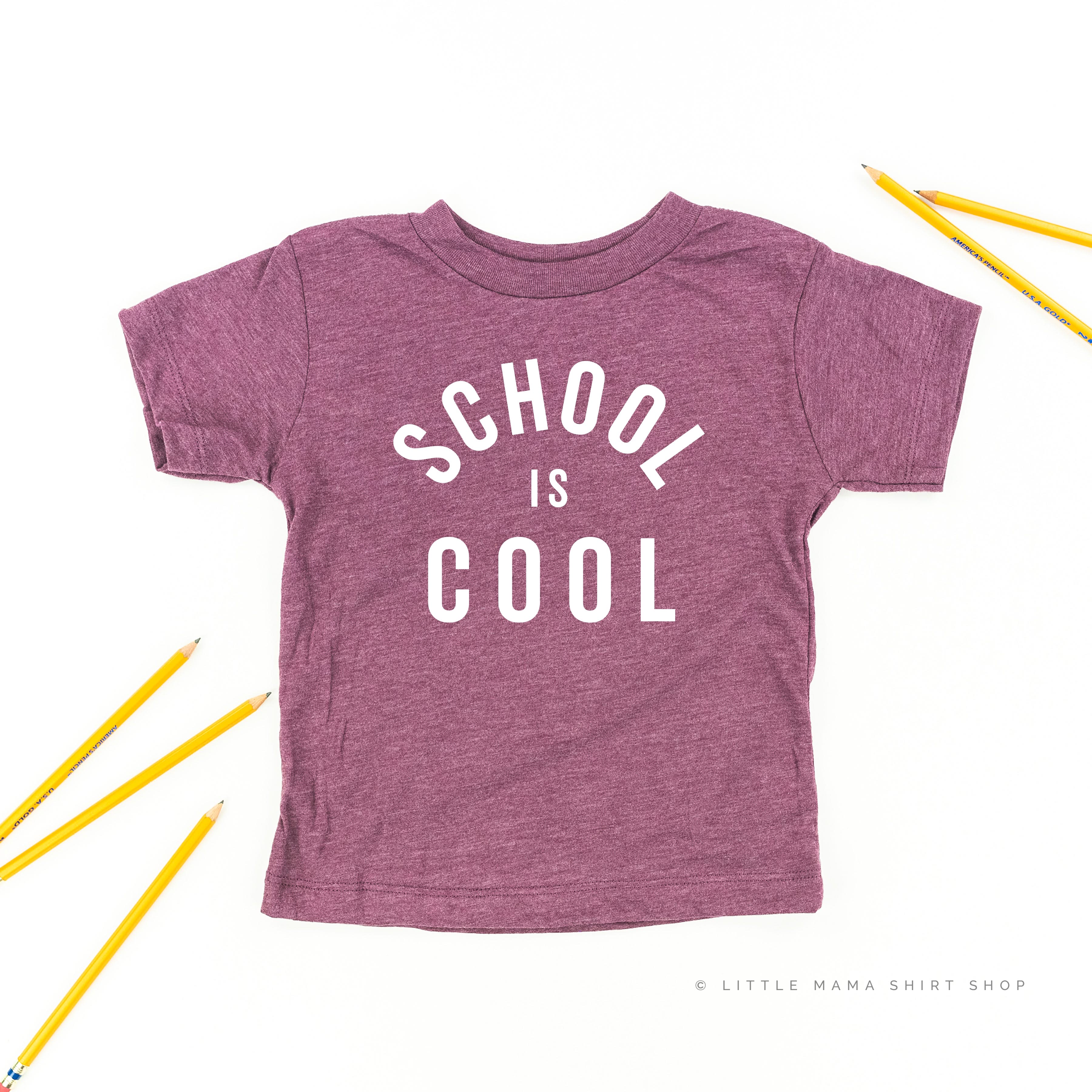 School is Cool - Short Sleeve Child Shirt Little Mama Shirt Shop