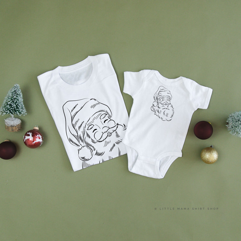 Vintage Santa Sketch - Set of 2 Unisex Tees