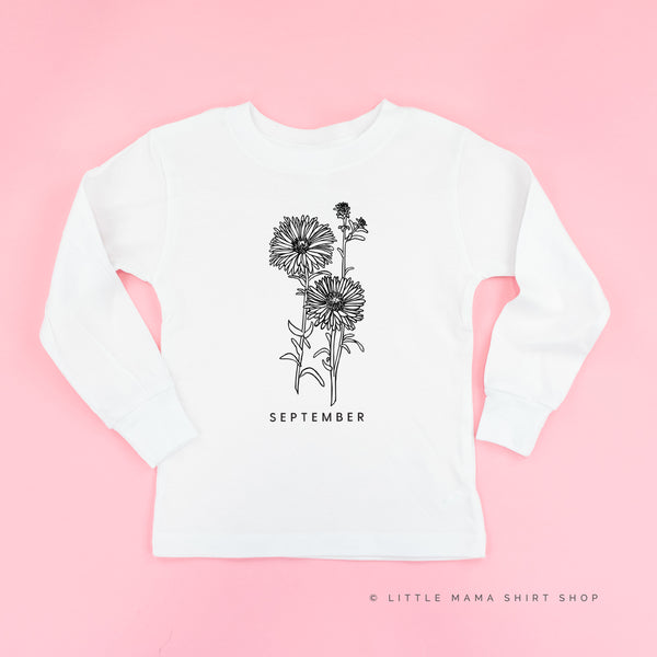 SEPTEMBER BIRTH FLOWER - Aster - Long Sleeve Child Shirt