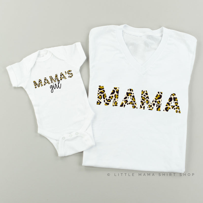 Mama & Mama's Girl - Set of 2 - Leopard Design! - White Shirts