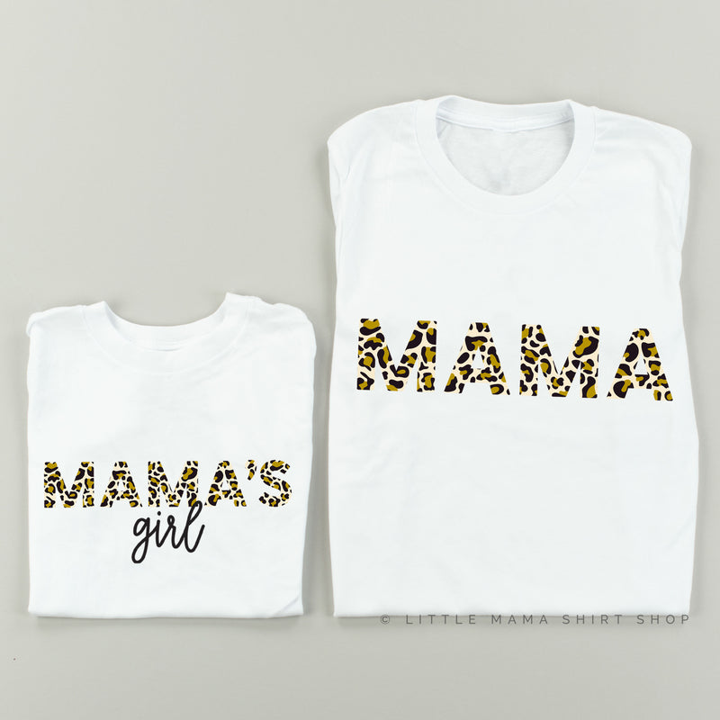 Mama & Mama's Girl - Set of 2 - Leopard Design! - White Shirts
