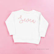 BIRTHDAY NUMBER - NEW CURSIVE - Child Sweater Little Mama Shirt Shop