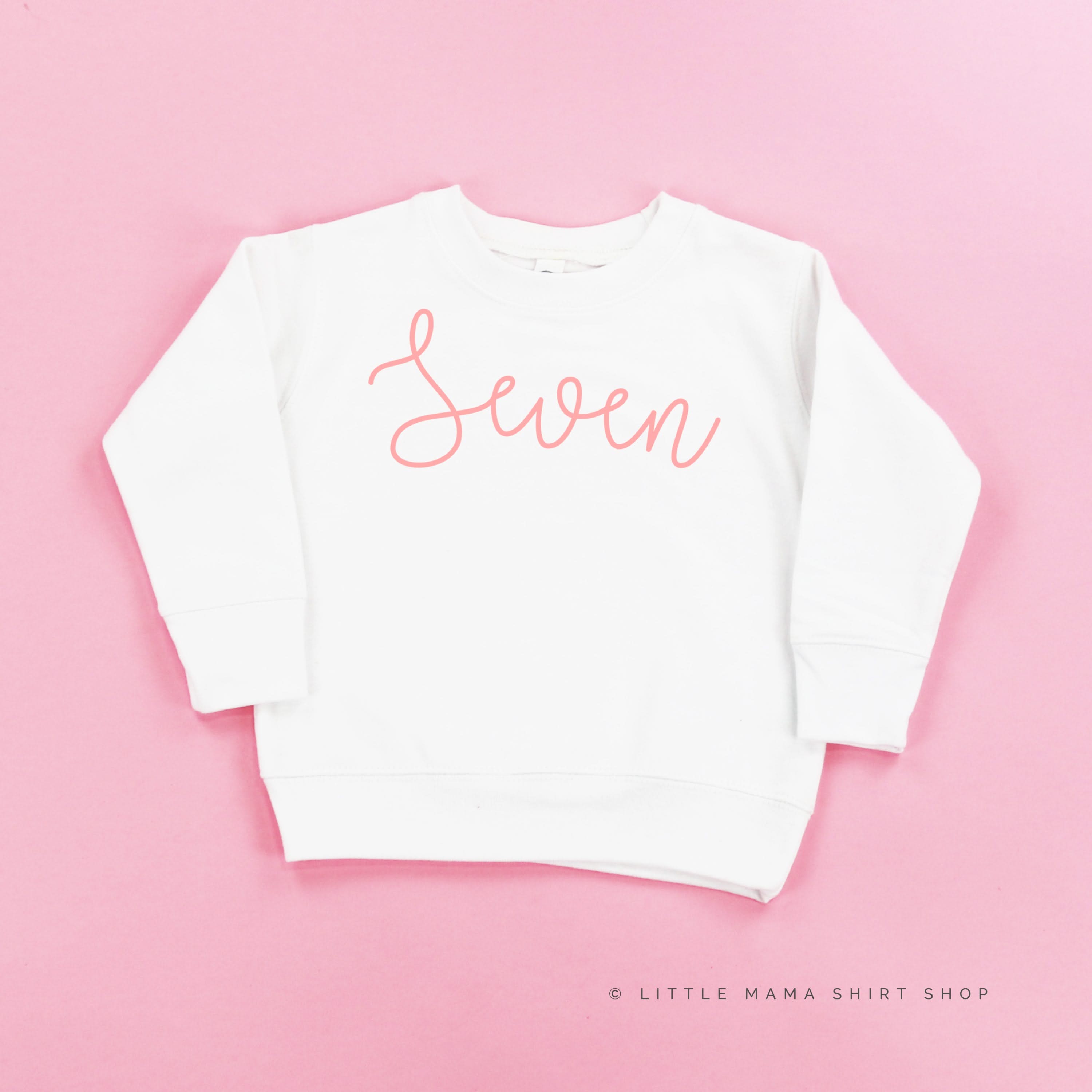 BIRTHDAY NUMBER - NEW CURSIVE - Child Sweater Little Mama Shirt Shop
