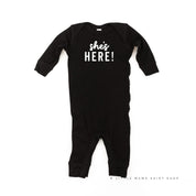 SHE'S HERE! - One Piece Baby Sleeper Little Mama Shirt Shop
