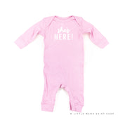 SHE'S HERE! - One Piece Baby Sleeper Little Mama Shirt Shop