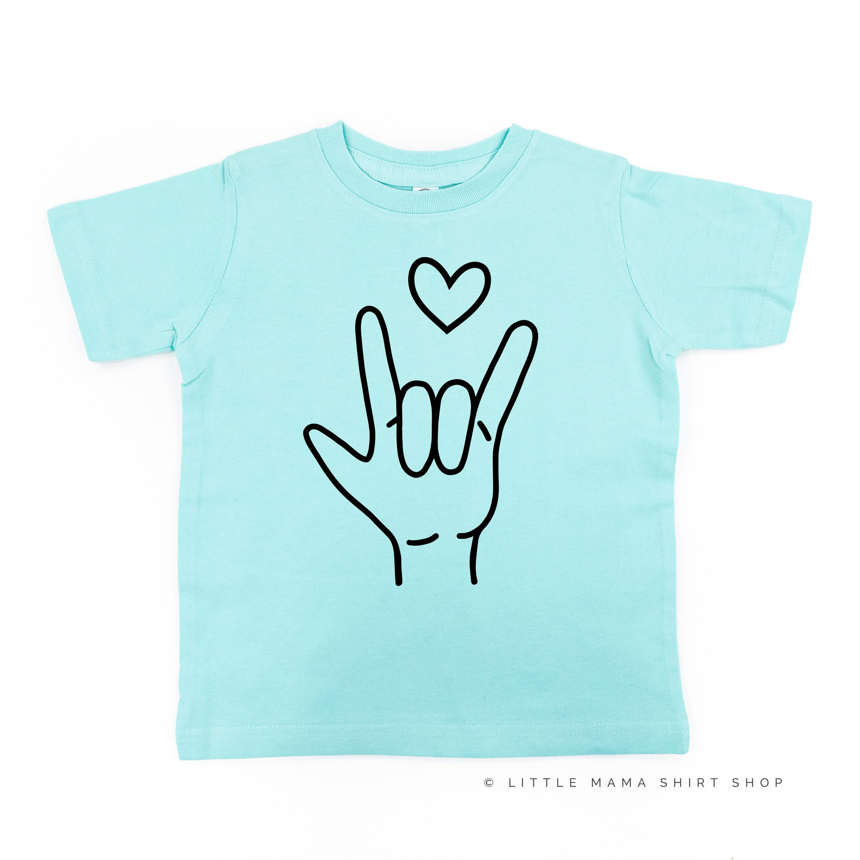 Sign Language - I Love You - Child Tee Little Mama Shirt Shop