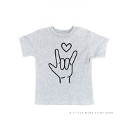 Sign Language - I Love You - Child Tee Little Mama Shirt Shop