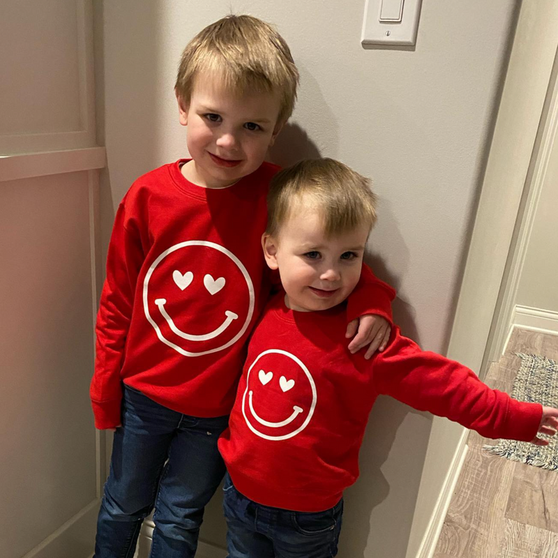 Heart Eyes Smiley Face - Child Sweater