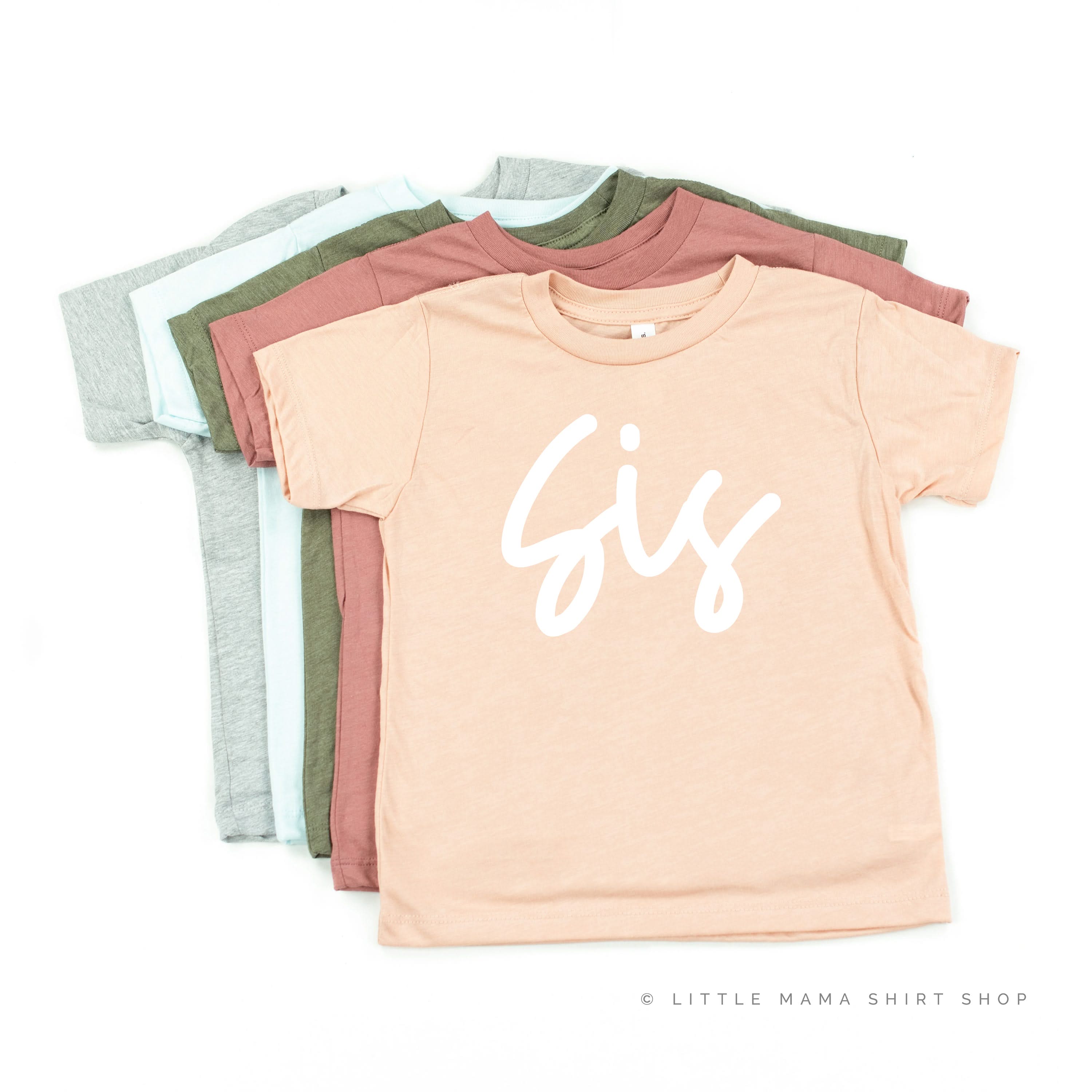 Sis - Cursive - Child Shirt Little Mama Shirt Shop