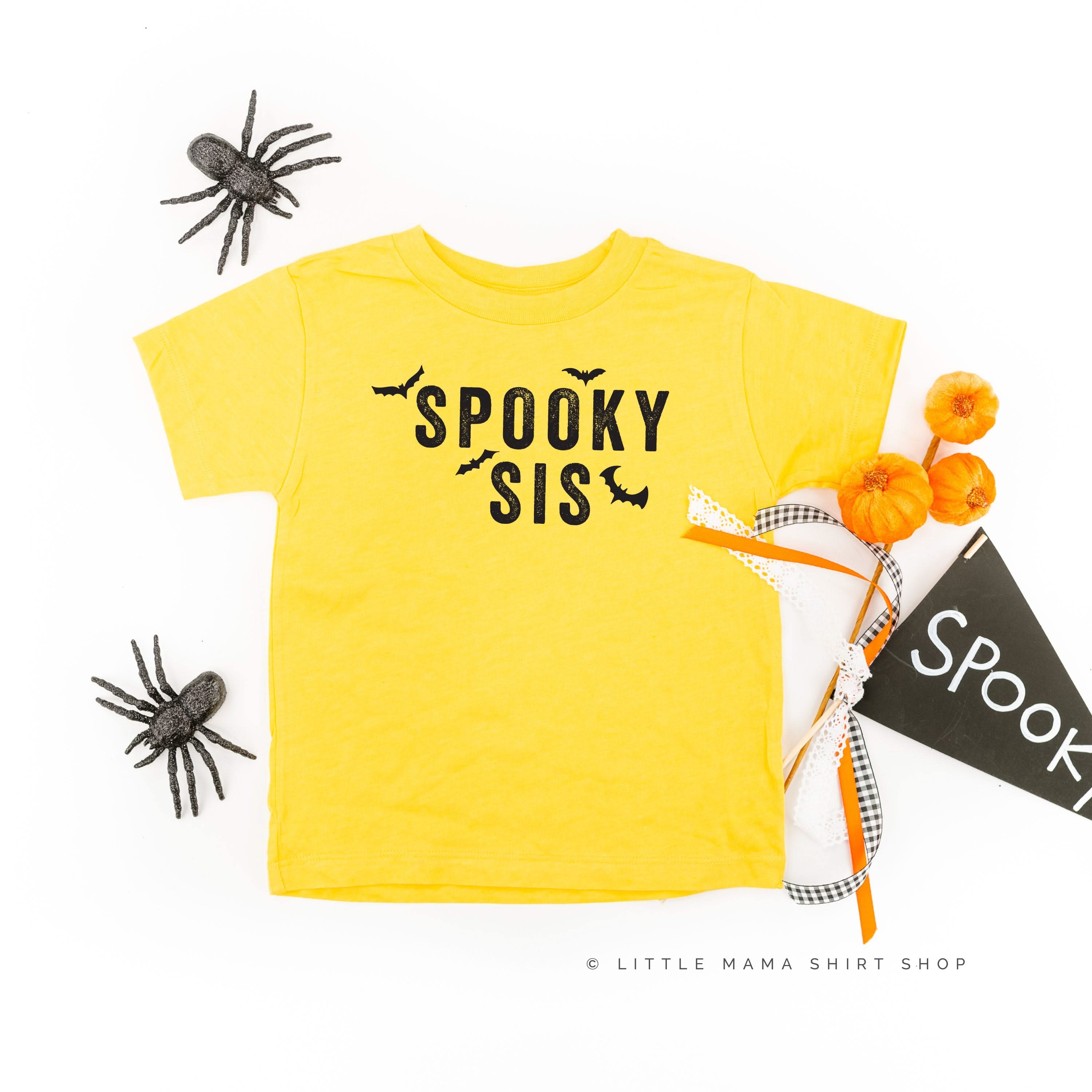 SPOOKY SIS - Short Sleeve Child Shirt Little Mama Shirt Shop