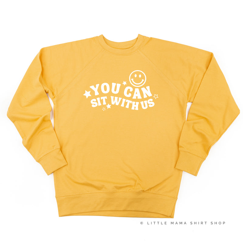 YOU CAN SIT WITH US (Smiley Face) - Lightweight Pullover Sweater