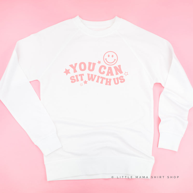 YOU CAN SIT WITH US (Smiley Face) - Lightweight Pullover Sweater