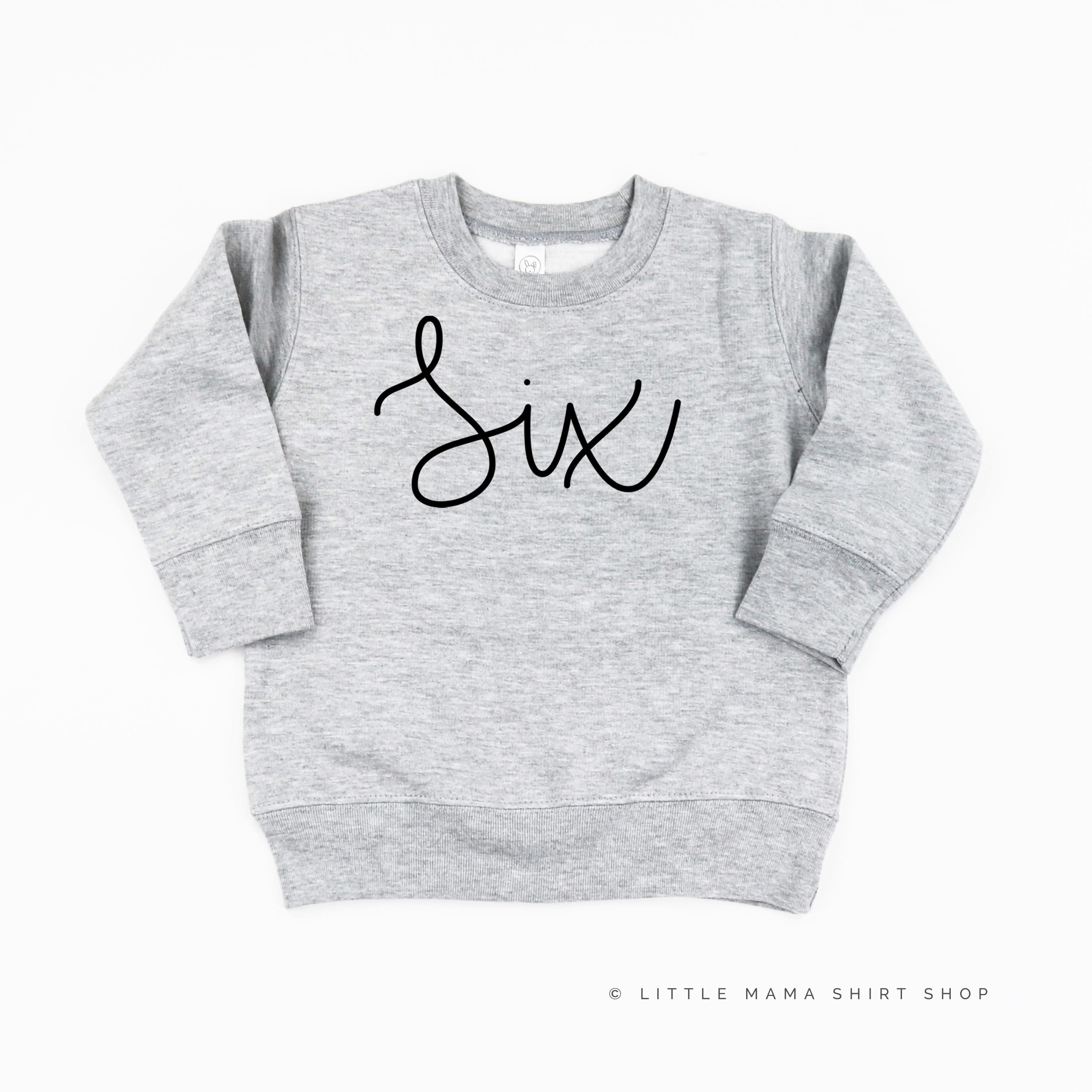 BIRTHDAY NUMBER - NEW CURSIVE - Child Sweater Little Mama Shirt Shop