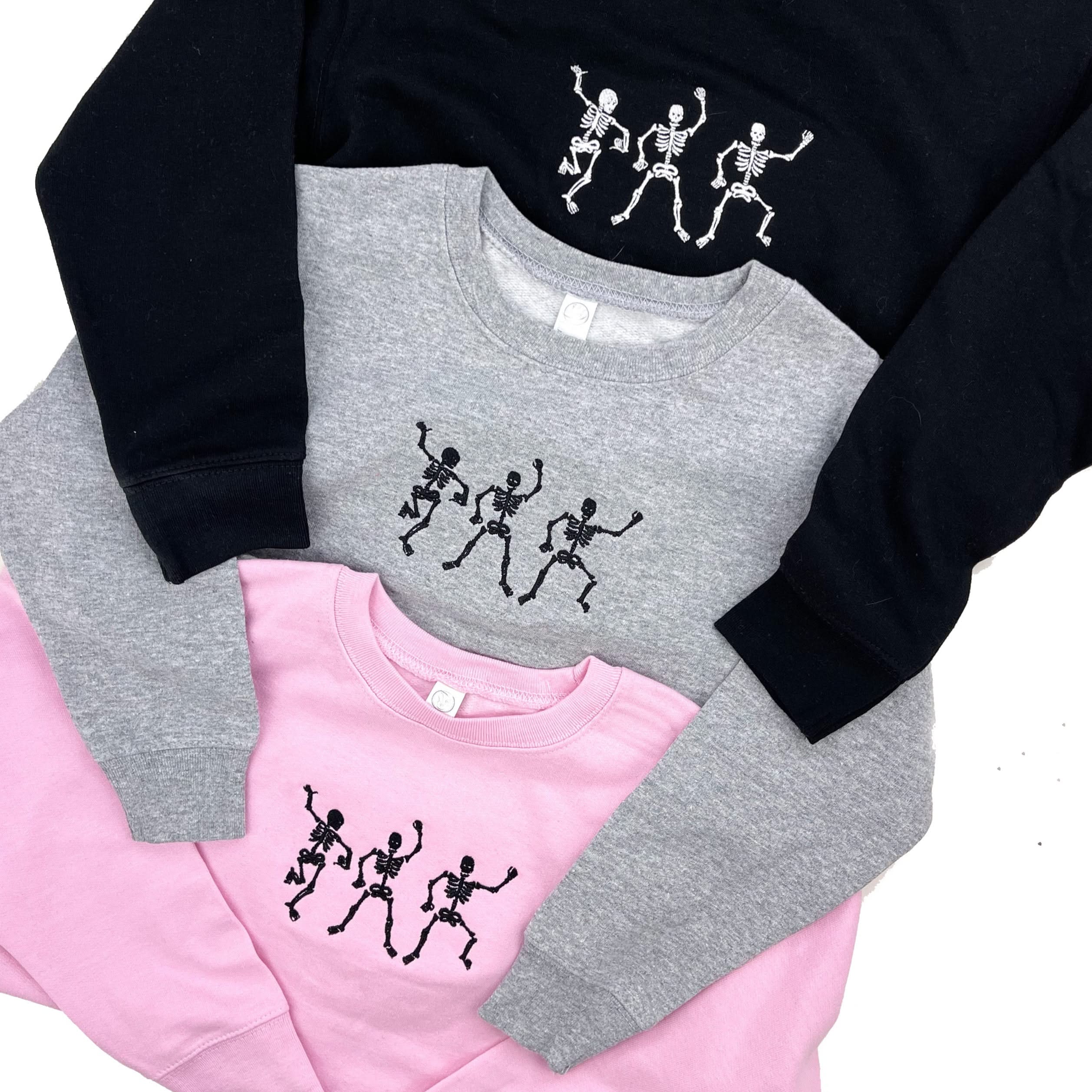 Dancing Skellies - Embroidered Child Sweater