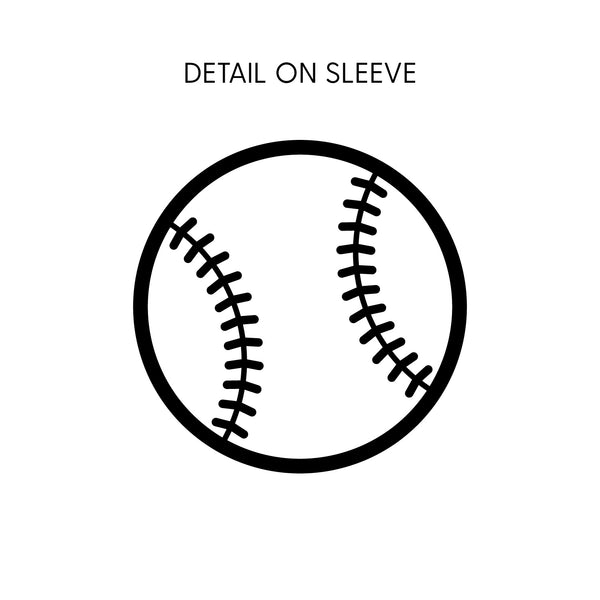 Little Slugger - Baseball Detail on Sleeve - Long Sleeve Child Shirt