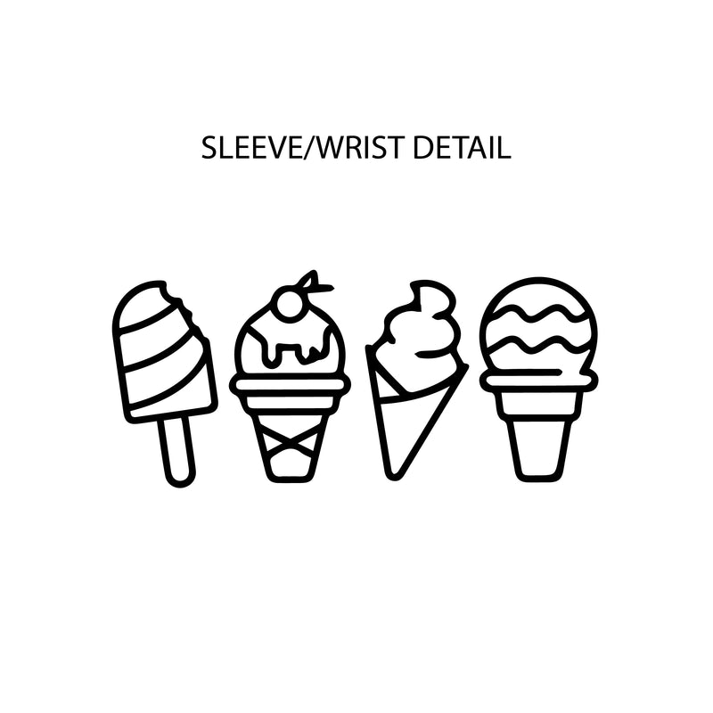 Ice Cream Queen - (Full Size) - Ice Cream Wrist Detail - One Piece Baby Sleeper