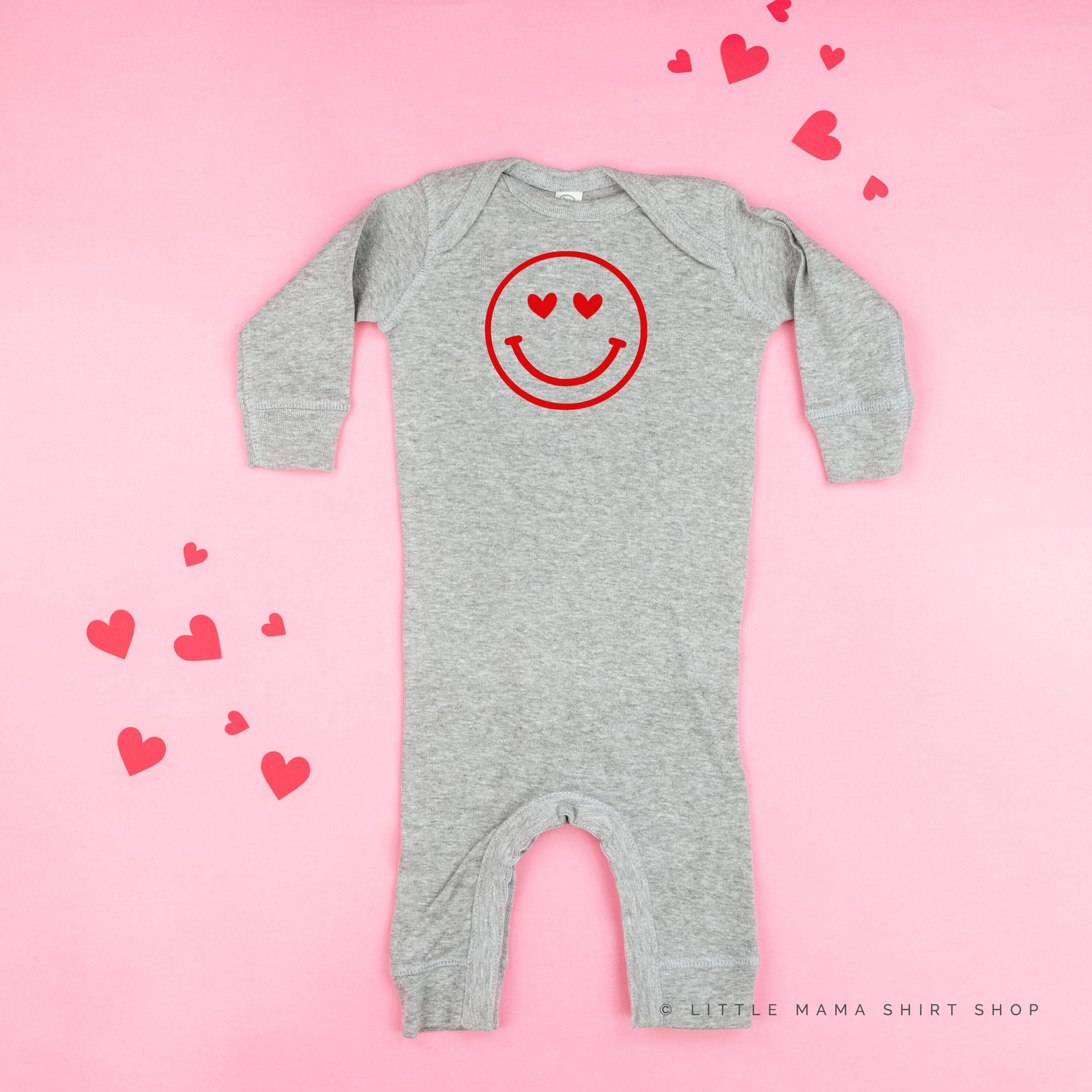 Heart Eyes Smiley Face - Baby Sleeper Little Mama Shirt Shop