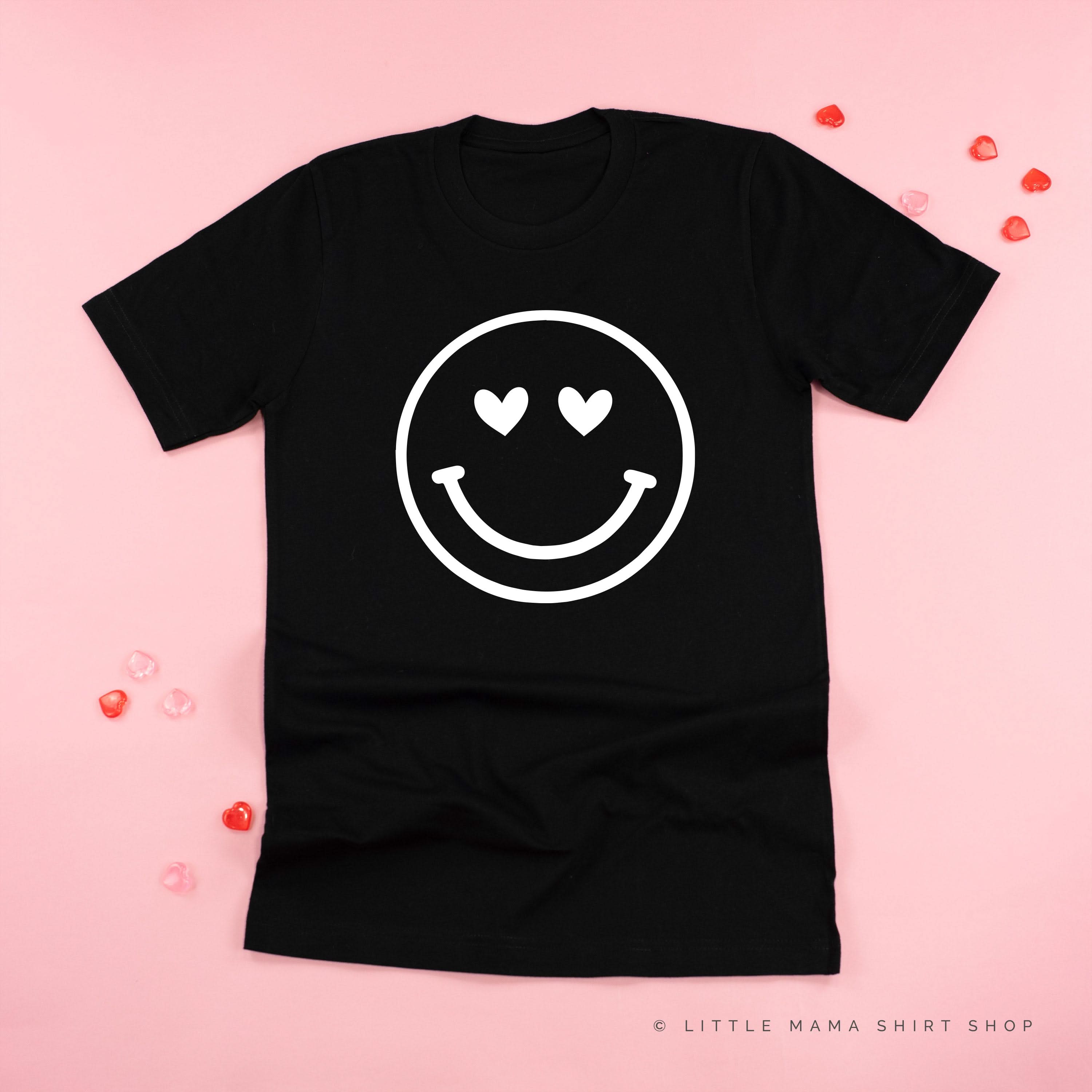 Heart Eyes Smiley Face - Unisex Tee Little Mama Shirt Shop