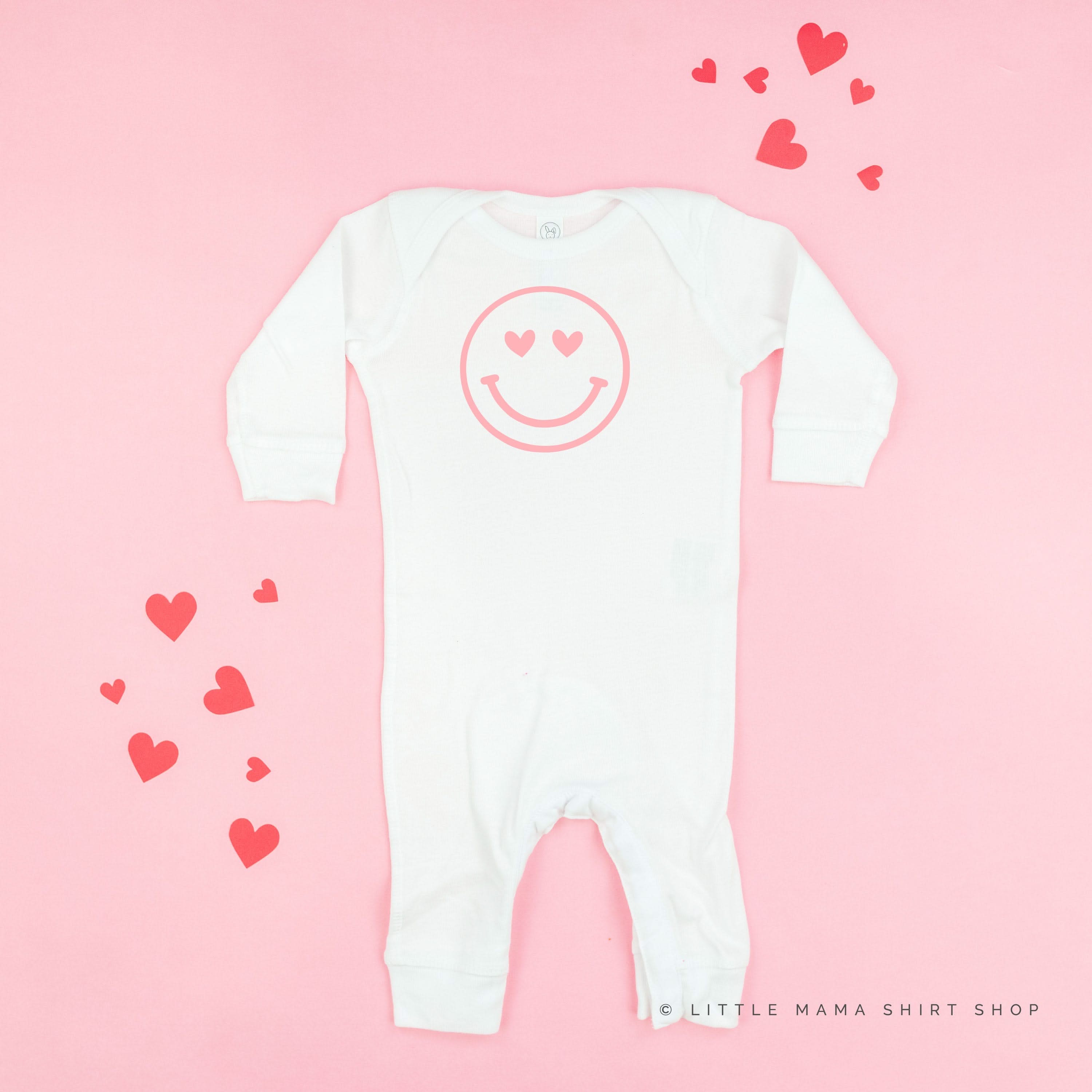 Heart Eyes Smiley Face - Baby Sleeper Little Mama Shirt Shop
